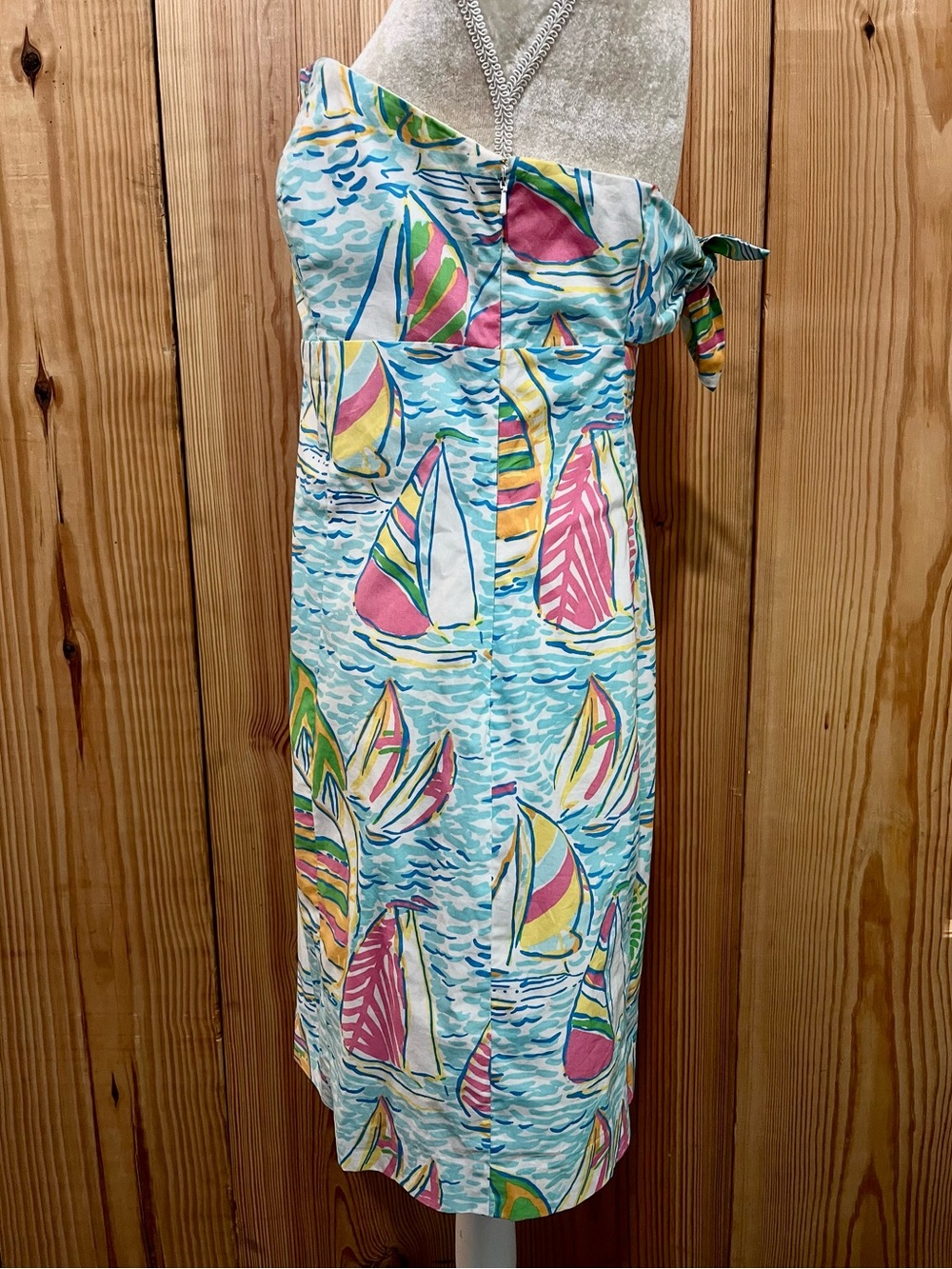 Lilly Pulitzer 32665 Franco Strapless Dress Multi You Gotta Regatta Size 8 - Picture 7 of 12